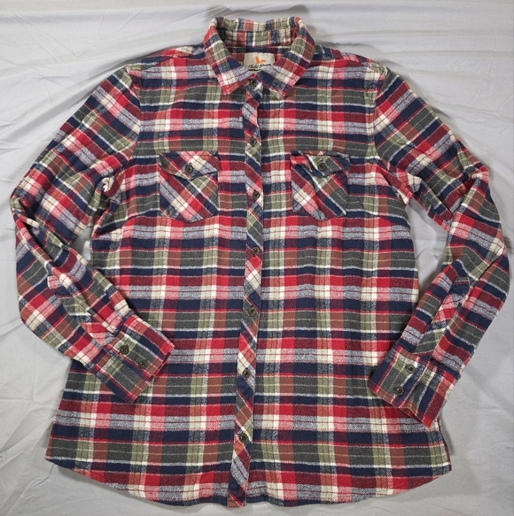 Field & Stream Red and Green Plaid Button Down Shirt - Picture 1 of 11